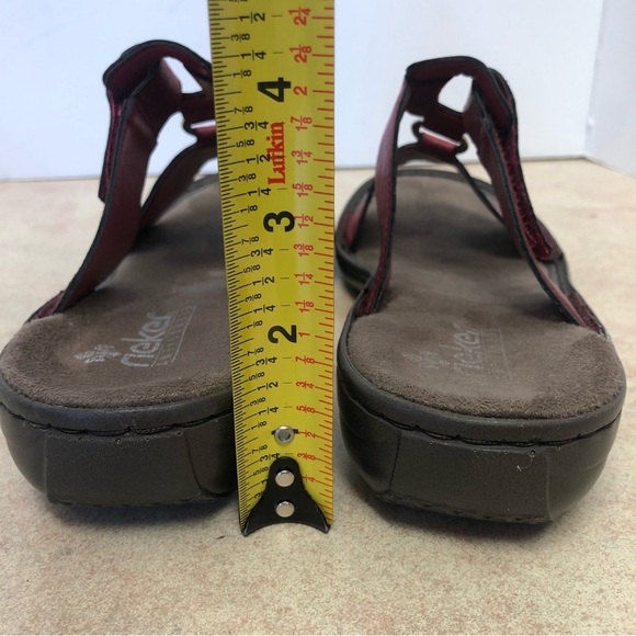 Rieker Antistress Sandals W/Velcro Strap Tooled Leather Design Size 38 (7.5 US) - Picture 5 of 11